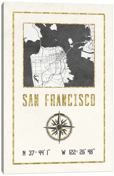 San Francisco, California Canvas Art Print - Compasses