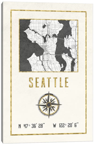 Seattle, Washington Canvas Art Print - Seattle Maps
