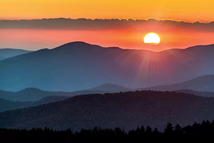 Smoky Mountain Sunset National Park Forest