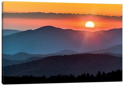 Smoky Mountain Sunset National Park Forest Canvas Art Print - Nature Magick