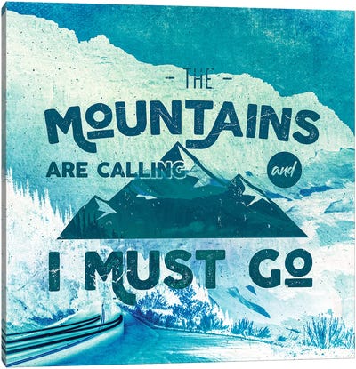 The Mountains Are Calling Turquoise Road Canvas Art Print - Exploration Art