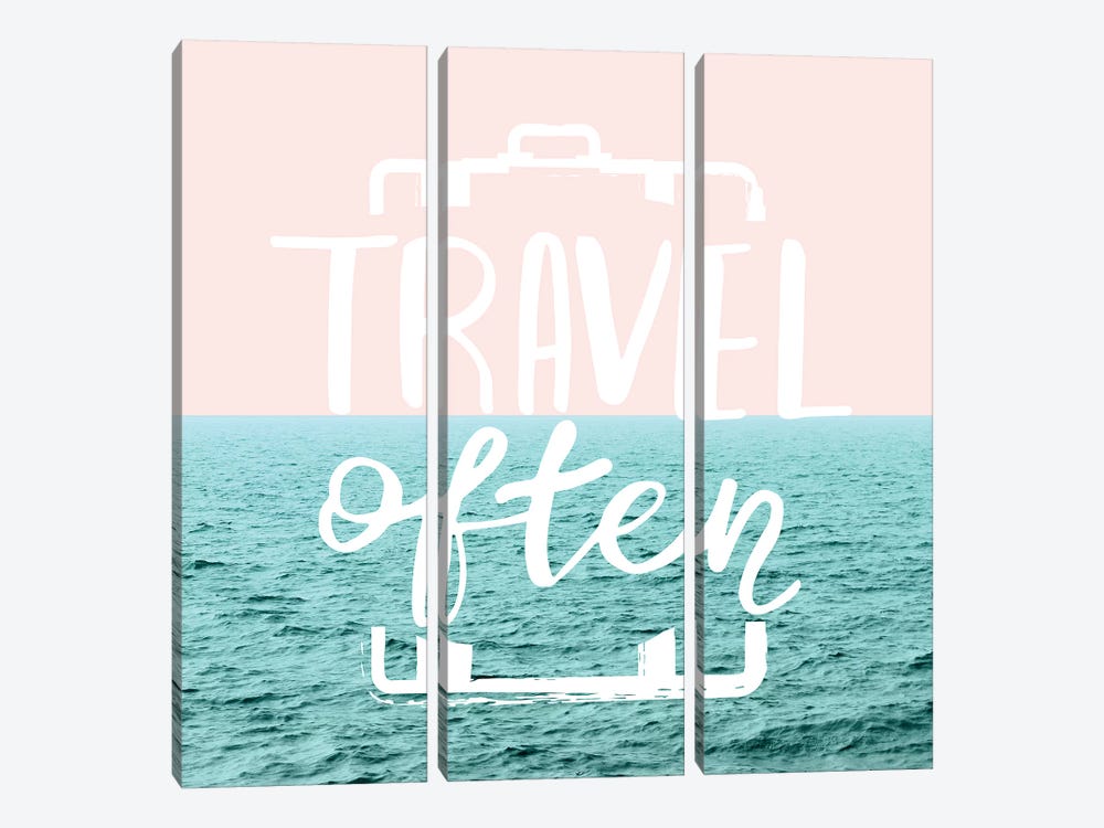 Travel Often In Pastel Ocean Sky by Nature Magick 3-piece Canvas Art Print