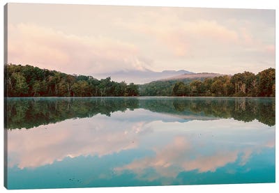 Turquoise Lake Summer Mountain Sunrise Pastel Sky Canvas Art Print - Nature Magick