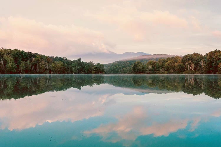 Turquoise Lake Summer Mountain Sunrise Pastel Sky