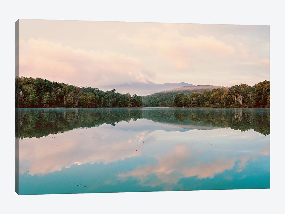 Turquoise Lake Summer Mountain Sunrise Pastel Sky by Nature Magick 1-piece Canvas Artwork