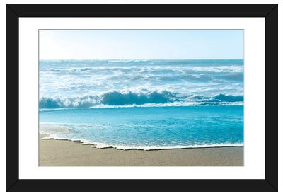 Turquoise Sea Water Beach Landscape Paper Art Print - Photography Art