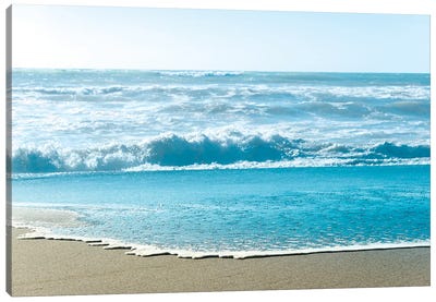 Turquoise Sea Water Beach Landscape Canvas Art Print - Coastal Scenic Photography