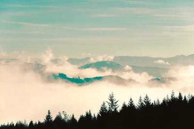 Vintage Mountain Forest Fade by Nature Magick canvas print
