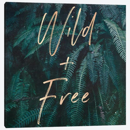 Wild And Free Gold and Green Ferns Canvas Print #MGK486} by Nature Magick Canvas Print