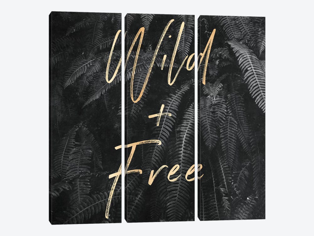 Wild and Free In Gray Ferns Square by Nature Magick 3-piece Canvas Art