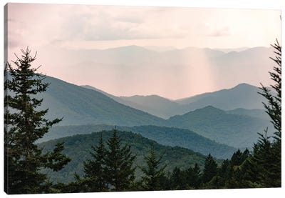 Smoky Mountain Pastel Sunset National Park Adventure Canvas Art Print - Layered Landscapes