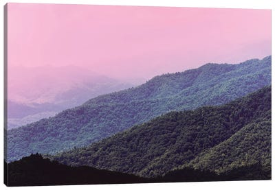 Pastel Pink Mountain Adventure - Smoky Mountains Canvas Art Print - Great Smoky Mountain Art