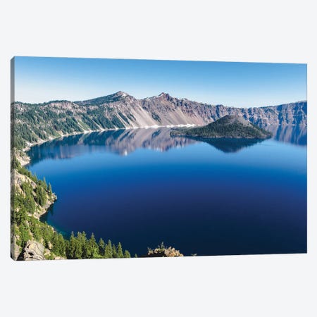 Crater Lake National Park - Blue Mountain Lake Canvas Print #MGK521} by Nature Magick Canvas Print