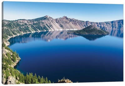 Crater Lake National Park - Blue Mountain Lake Canvas Art Print - Crater Lake National Park