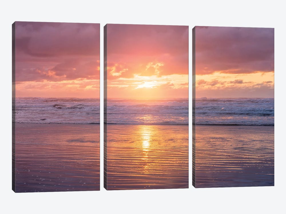 Summer Beach Sunset by Nature Magick 3-piece Canvas Print