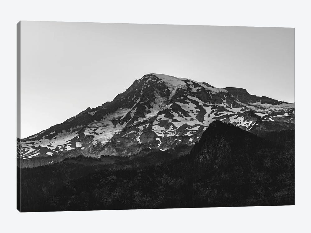 Mount Rainier National Park Black And White by Nature Magick 1-piece Canvas Wall Art