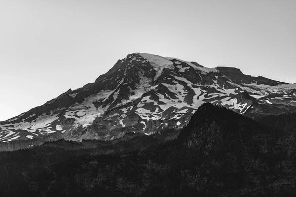 Mount Rainier: Mount Rainier National Park Black And White by Nature Magick