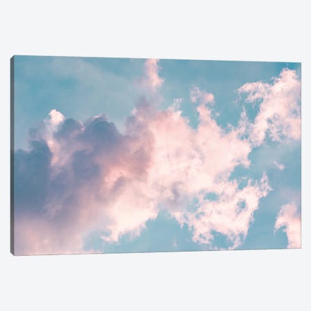 Teal Sunset Sky Pastel Pink Clouds Canvas Print #MGK532} by Nature Magick Canvas Art