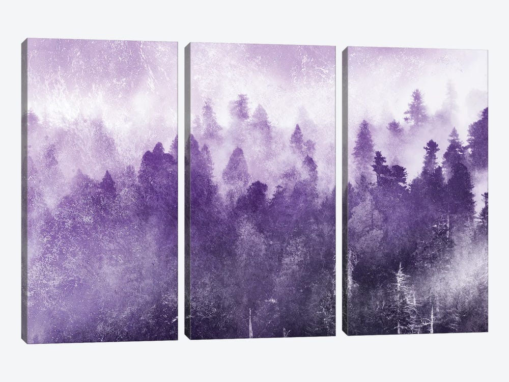 Ultra Violet Purple Forest Adventure by Nature Magick 3-piece Canvas Artwork