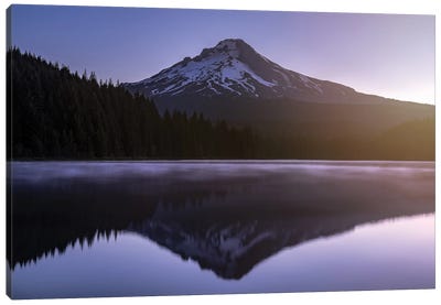 Purple Mountain Sunrise Mount Hood, Oregon Canvas Art Print - Cascade Range Art