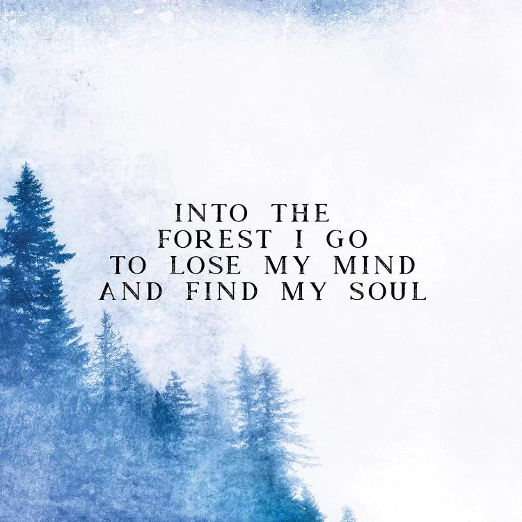 Into The Forest I Go To Lose My Mind And Find My Soul by Nature Magick wall art