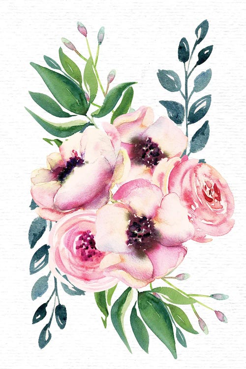 Nursery Animals Floral Bouquet Watercolor