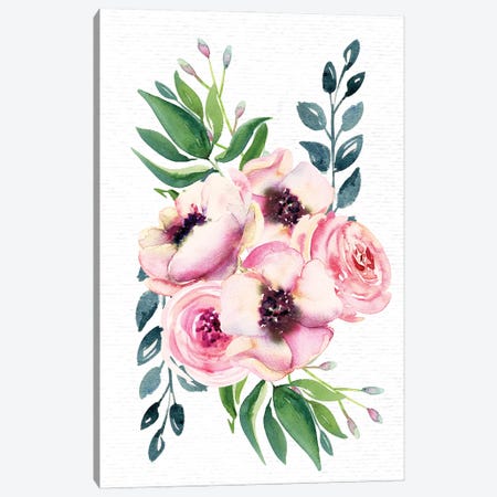 Nursery Animals Floral Bouquet Watercolor Canvas Print #MGK555} by Nature Magick Canvas Art Print