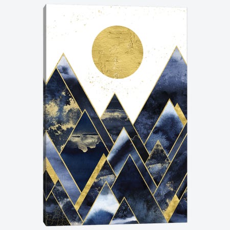 Mountains Of Gold Blue Indigo Sunrise Canvas Print #MGK556} by Nature Magick Canvas Art Print