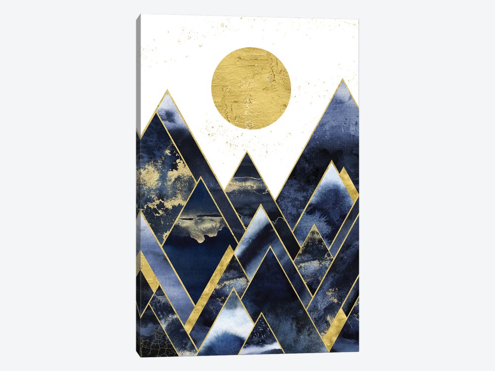 Mountains Of Gold Blue Indigo Sunrise by Nature Magick 1-piece Art Print