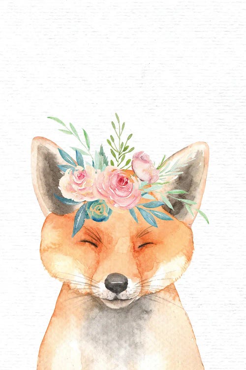 Nursery Animals Baby Fox Watercolor