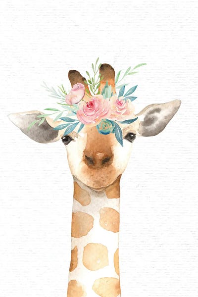 Giraffes: Nursery Animals Baby Giraffe Watercolor by Nature Magick
