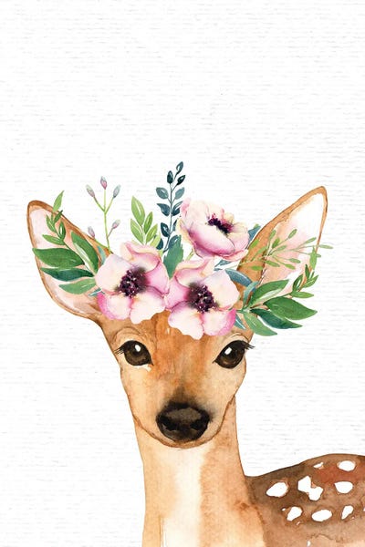 Baby Animals: Nursery Animals Baby Fawn Watercolor by Nature Magick