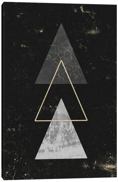 Abstract Gold Geometric Triangles Modern Abstract Art Canvas Art Print - Nature Magick