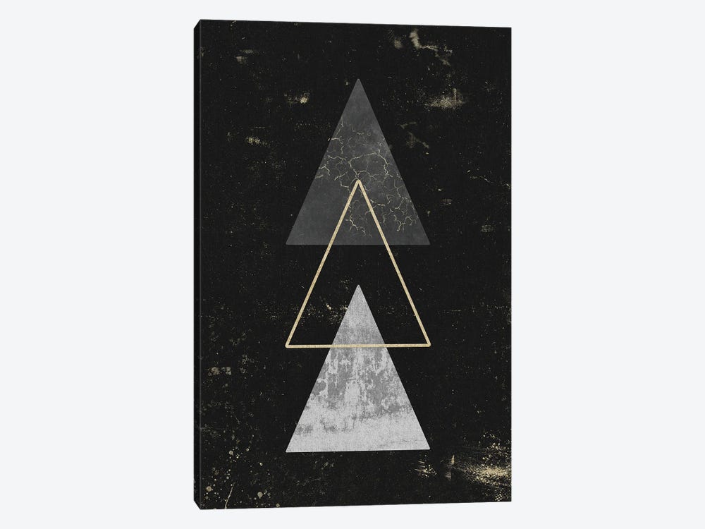 Abstract Gold Geometric Triangles Modern Abstract Art by Nature Magick 1-piece Canvas Art