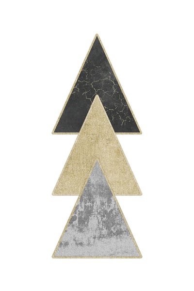 Abstract Gold Triangles II Modern Geometric Abstract Art