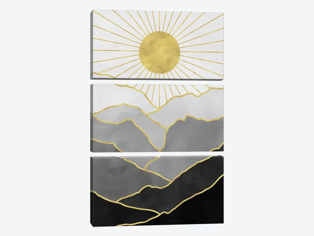 Rising Sun Gold Mountain Adventure by Nature Magick 3-piece Canvas Art Print