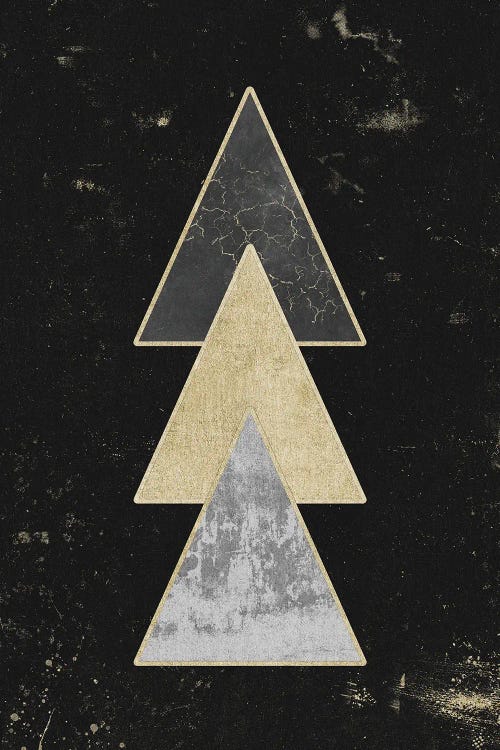 Abstract Gold Triangles III Modern Geometric Abstract Art