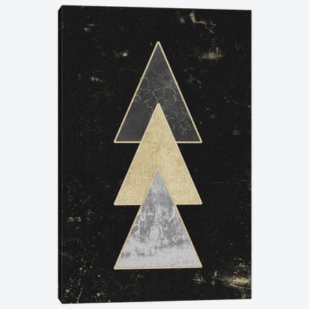 Abstract Gold Geometric Triangles Modern Abstract Art III Canvas Print #MGK568} by Nature Magick Art Print
