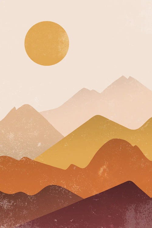 Boho Terracotta Desert Mountain Sunrise