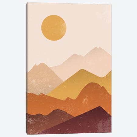 Boho Terracotta Desert Mountain Sunrise Canvas Print #MGK573} by Nature Magick Canvas Artwork
