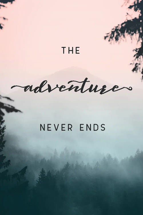 The Adventure Never Ends Mountain Forest Triptych