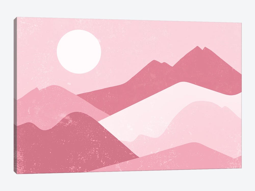 Blush Boho Summer Mountain Sun by Nature Magick 1-piece Canvas Wall Art