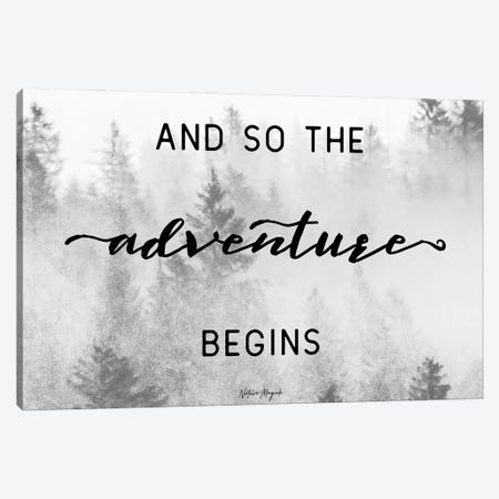 And So The Adventure Begins Foggy Forest Canvas Print #MGK581} by Nature Magick Art Print