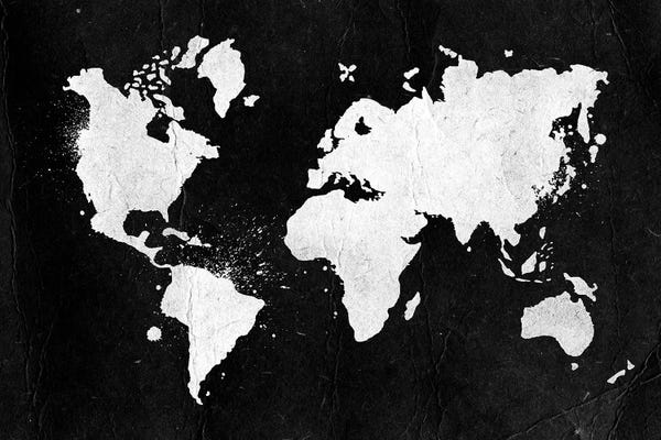 Globes: Vintage Abstract World Watercolor Map by Nature Magick