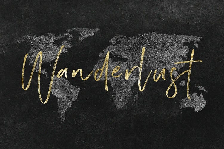 Gold Wanderlust World Map