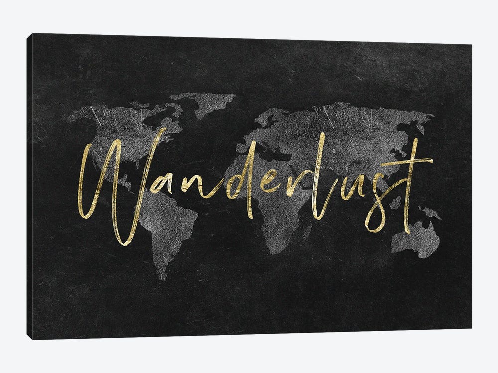 Gold Wanderlust World Map by Nature Magick 1-piece Art Print