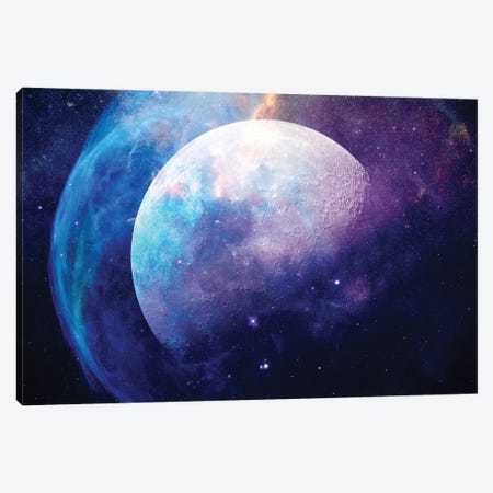 Soul of Earth Moon Galaxy Space And Stars Canvas Print #MGK585} by Nature Magick Canvas Art