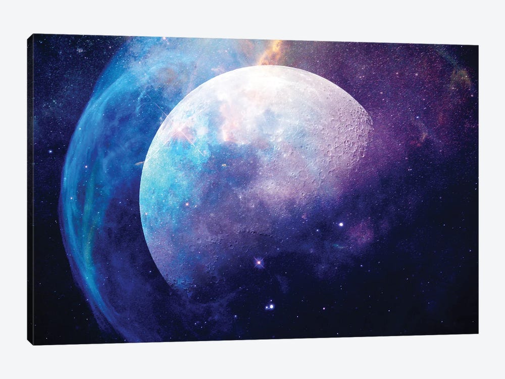 Soul of Earth Moon Galaxy Space And Stars by Nature Magick 1-piece Canvas Print
