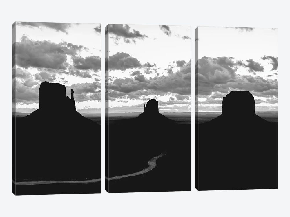 Monument Valley Sunrise Black And White by Nature Magick 3-piece Canvas Art