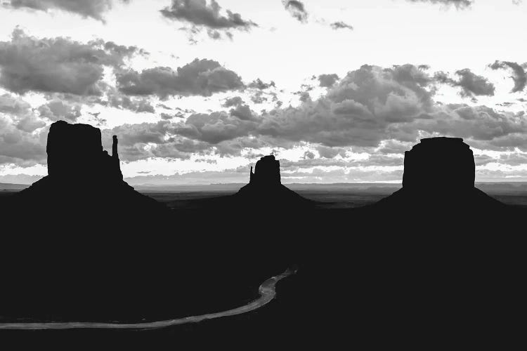 Monument Valley Sunrise Black And White